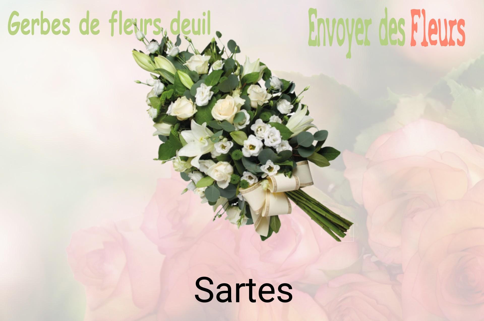 Gerbe de fleurs de deuil livrée à Sartes